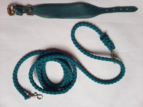 Hundehalsband leine - (leder), u.